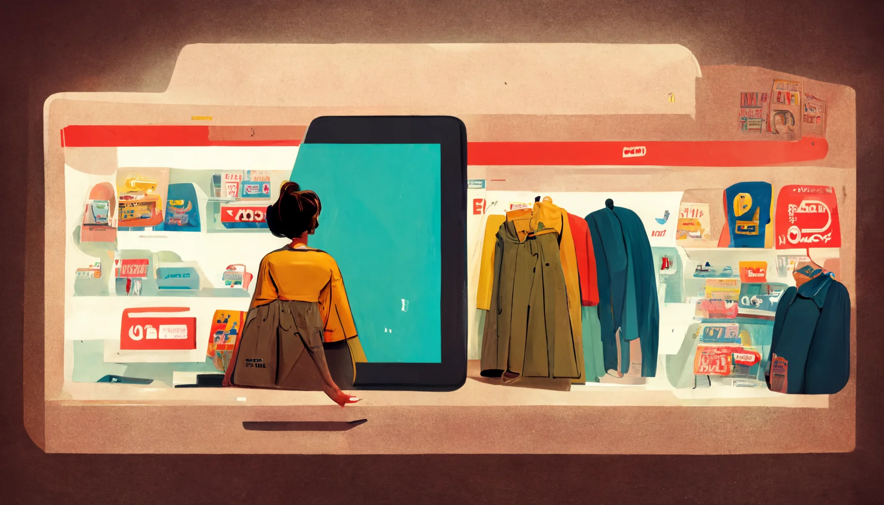 Woman browsing Ecommerce shop