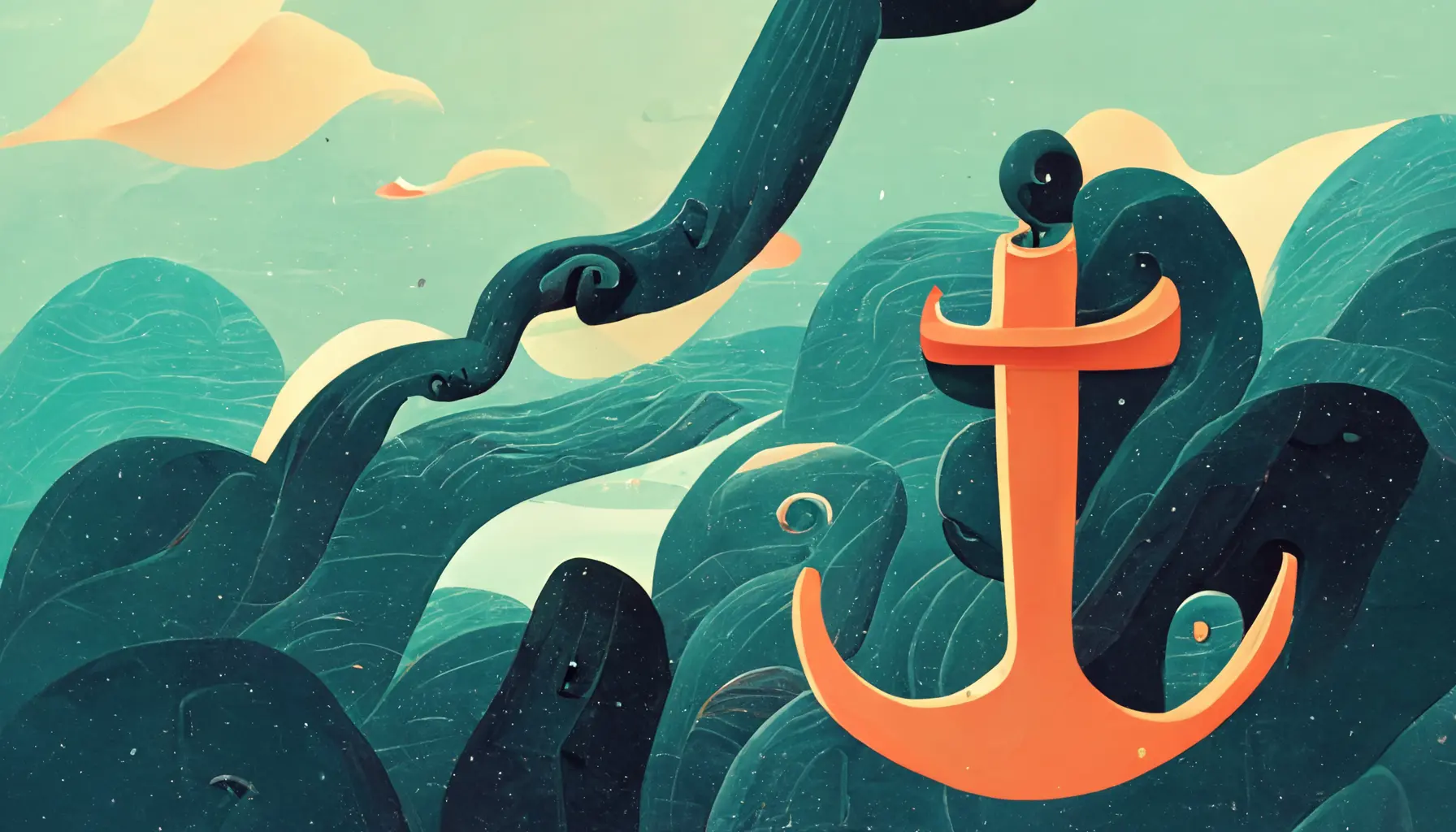 Anchor in sea