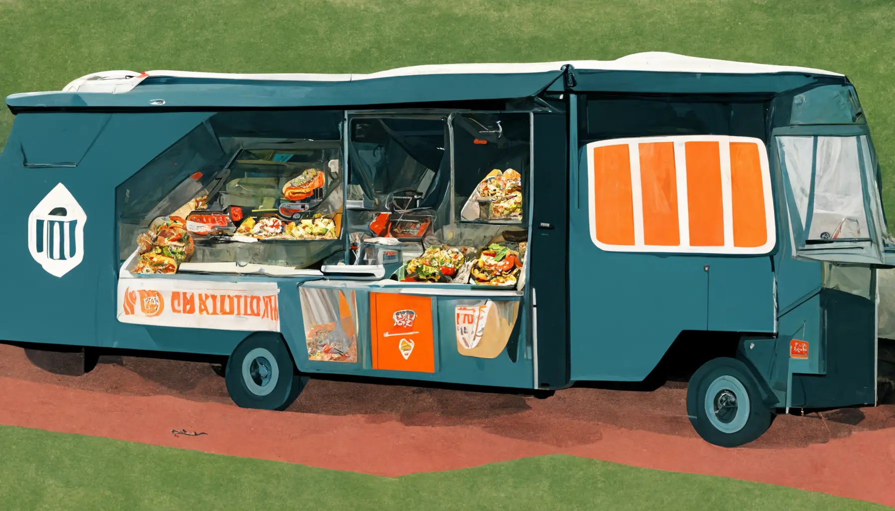 A food truck at a sports event