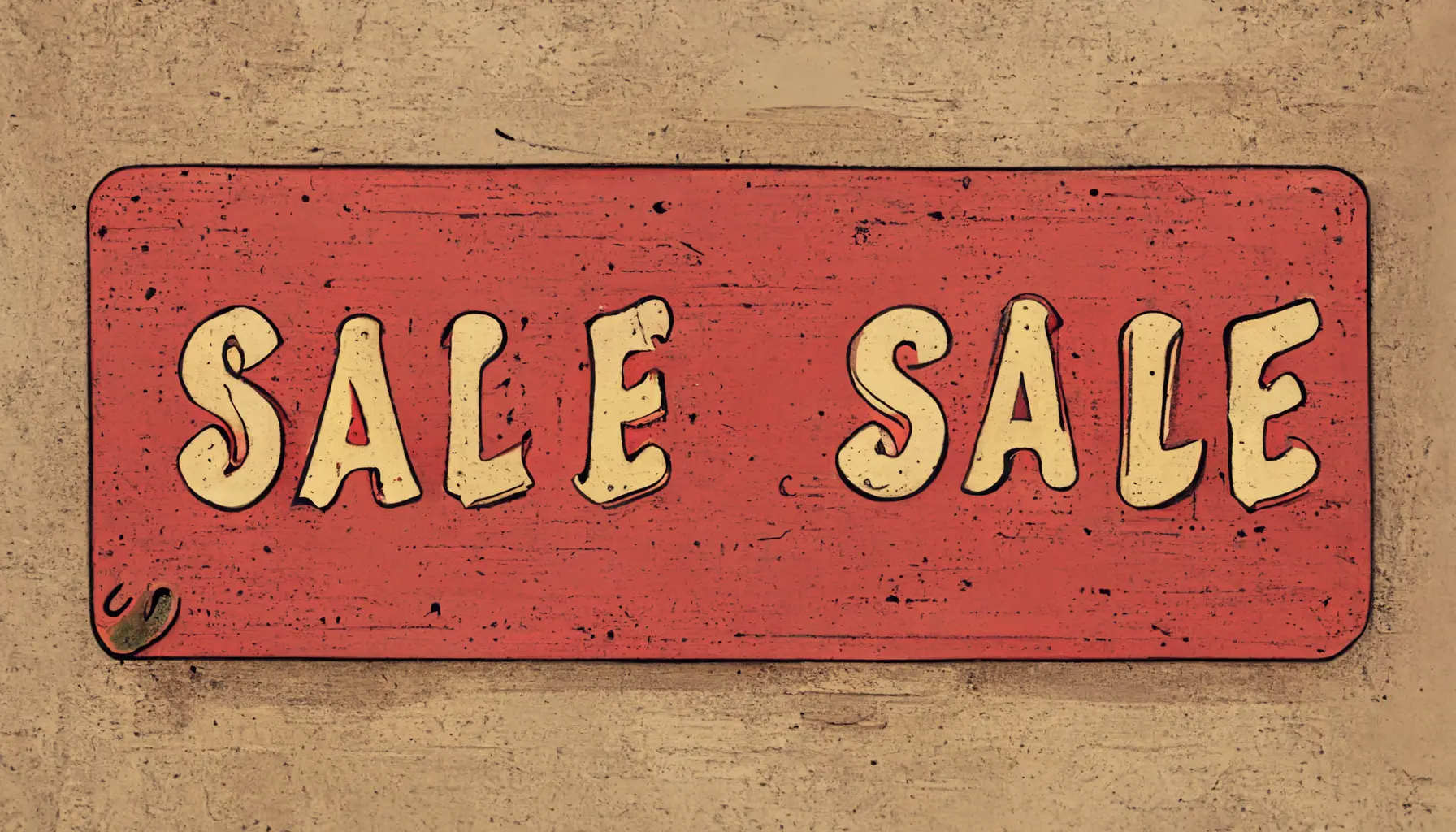 A sign with Sale on it